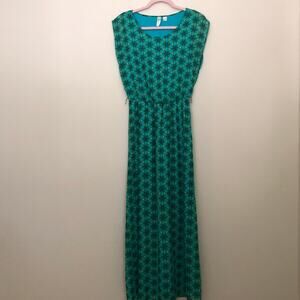 Turquoise Geometric Dress Small